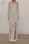 SWAYING/KNIT Japanese paper furry maxi skirt SW22SSB22 white